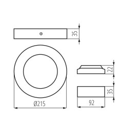 Точковий накладний світильник Kanlux 27211 CARSA V2LED 18W-NW-SN