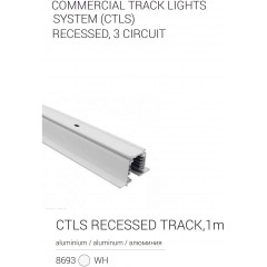 Шинопровід для трекової системи Nowodvorski 8693 CTLS RECESSED TRACK 1M WHITE CN