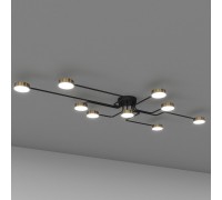 Люстра сучасна стельова Svoji SV0039-9 BK+GD 3000K