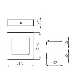 Точковий накладний світильник Kanlux 27212 KANTI V2LED 12W-NW-SN