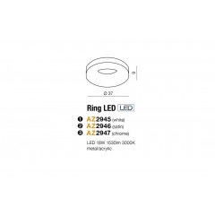 Стельовий світильник Azzardo AZ2945 Ring LED 3000K