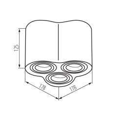 Точковий накладний світильник Kanlux Bord DLP-350-W (25800)