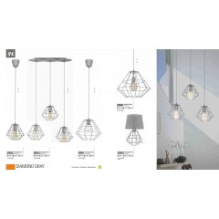 Люстра-підвіс TK lighting 2000 Diamond Gray