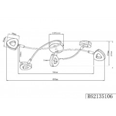 Люстра сучасна стельова Trio Tours R62135106
