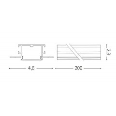 Аксесуар Ideal lux 223728 Slot Recessed Trimless 20x2000mm White