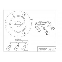 Спот з трьома лампами Trio Paris R86913987
