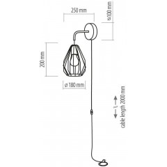 Бра декоративне TK lighting 2288 Brylant Black