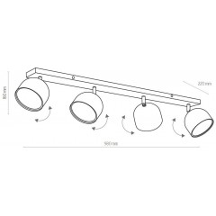 Спот з чотирма лампами TK LIGHTING 3417