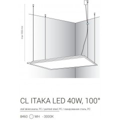 Стельовий світильник Nowodvorski 8460 CL ITAKA LED 40W 3000K 100° WHITE CN