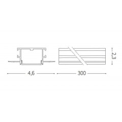 Аксесуар Ideal lux 223735 Slot Recessed Trimless 20x3000mm White