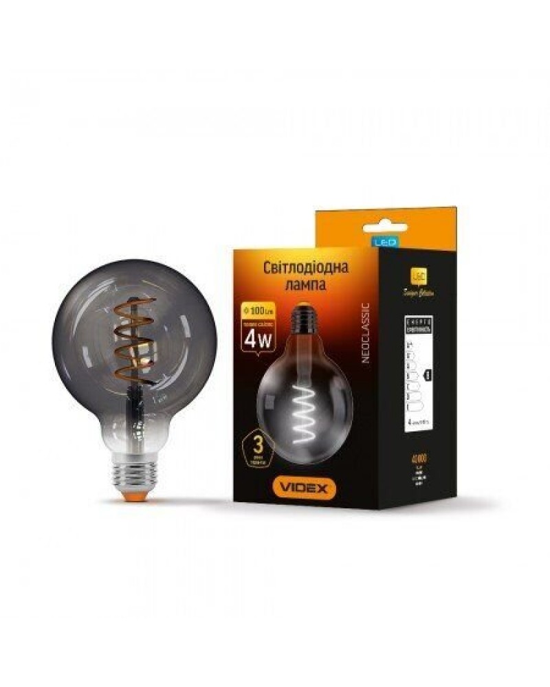 Декоративна лампа Videx Filament G95FG 4W E27 2100K