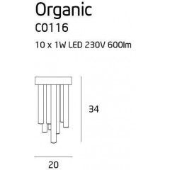 Люстра сучасна стельова Maxlight C0116 Organic Copper