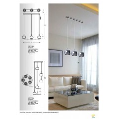 Торшер декоративний Zuma Line F0076-04A-F4FZ Crystal