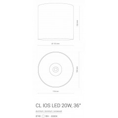 Точковий накладний світильник Nowodvorski 8740 CL IOS LED 20W 3000K 36° WHITE CN