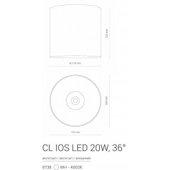 Точковий накладний світильник Nowodvorski 8738 CL IOS LED 20W 4000K 36° WHITE CN