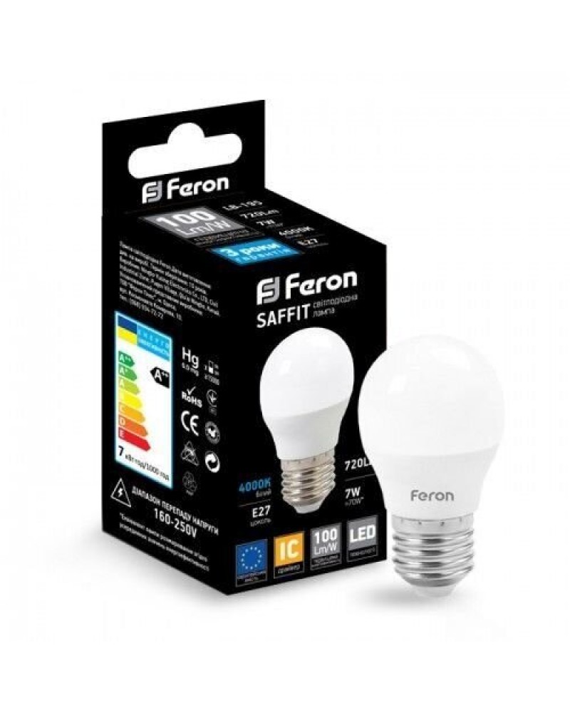 Світлодіодна лампа Feron LB-195 7W E27 4000K