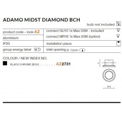 Точковий врізний світильник Azzardo AZ2731 Adamo Midst Diamond