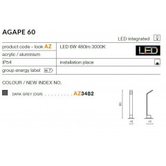 Світильник вуличний Azzardo AZ3482 Agape 60 (dark grey)