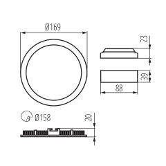 Точковий врізний світильник Kanlux 28931 Rounda V2LED12W-NW-W