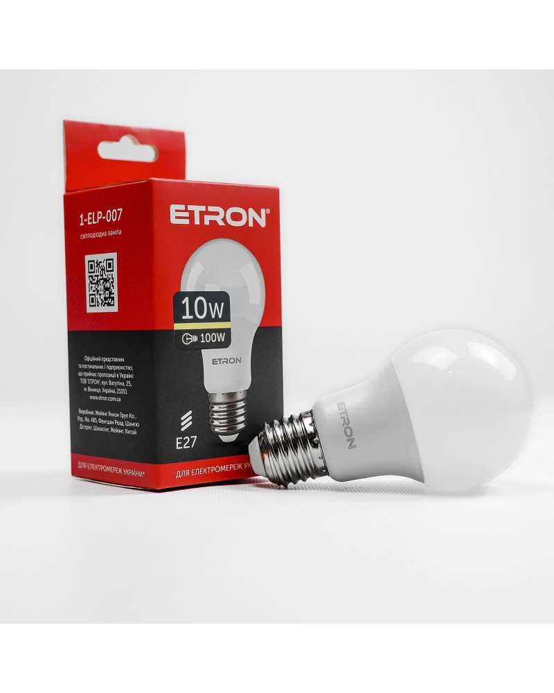 Лампа світлодіодна ETRON Light 1-ELP-007 A60 10W 3000K E27