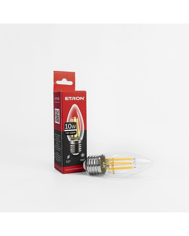 Лампа світлодіодна ETRON Filament 1-EFP-115 С37 10W 3000K E27