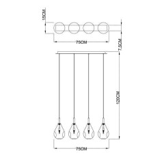 Люстра-підвіс Zuma Line Bostoni Pendant MD1921-4A-CLEAR