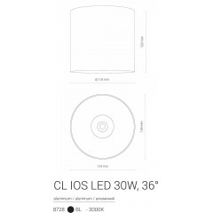 Точковий накладний світильник Nowodvorski 8728 CL IOS LED 30W 3000K 36° BLACK CN