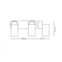 Спот з двома лампами Ideal lux 229041 Rudy AP2 Bianco