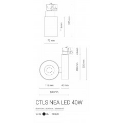 Світильник для трекової системи Nowodvorski 8745 CTLS NEA LED BLACK 40W 4000K CN