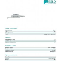 Настінний світильник Eglo 96097 Pertini