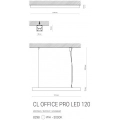 Стельовий світильник Nowodvorski 8298 CL OFFICE PRO LED 120 31W 3000K WHITE PL