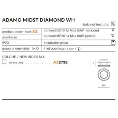 Точковий врізний світильник Azzardo AZ2738 Adamo Midst Diamond