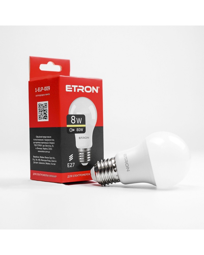 Лампа світлодіодна ETRON Light 1-ELP-009 A55 8W 3000K E27