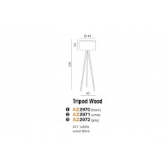 Аксесуар Azzardo AZ3013 Tripod Wood lampbody