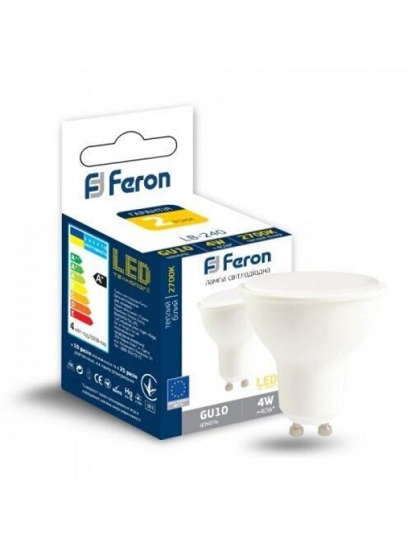 Світлодіодна лампа Feron LB-240 4W GU10 2700K