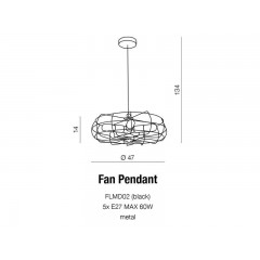 Люстра сучасна Azzardo AZ2532 Fan (FLMD02-BK)